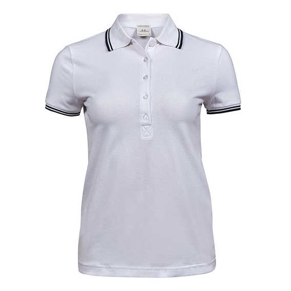 Womens Luxury Stripe Stretch Polo