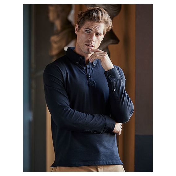 Fashion Long Sleeve Luxury Stretch Polo