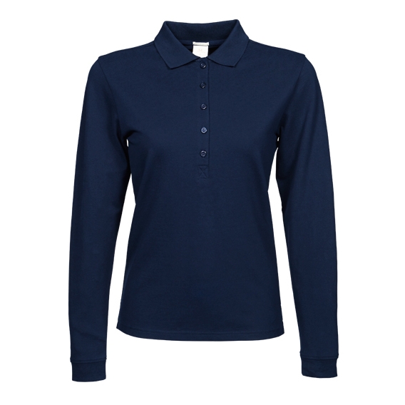Womens Luxury Stretch Long Sleeve Polo