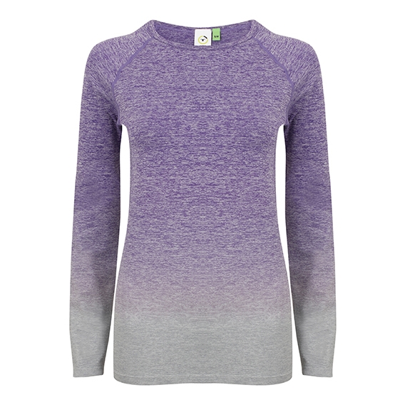 Ladies` Seamless Fade Out Long Sleeved Top
