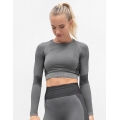 Ladies 'Seamless Panelled Long Sleeve Crop Top