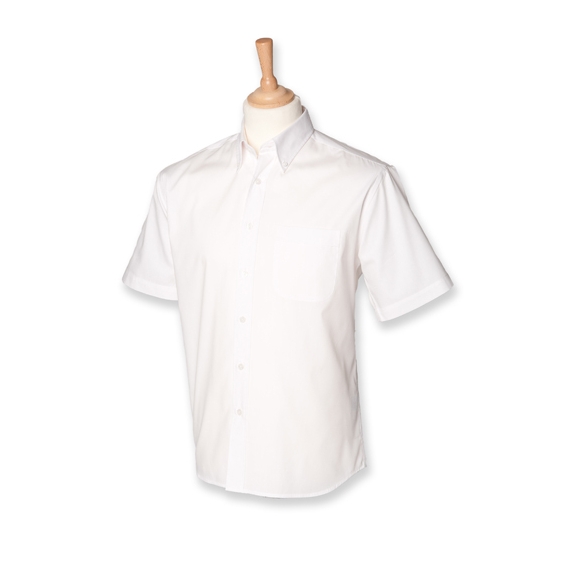 Men`s Short Sleeved Pinpoint Oxford Shirt