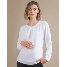 Ladies Pleat Front Long Sleeved Blouse