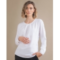 Ladies Pleat Front Long Sleeved Blouse