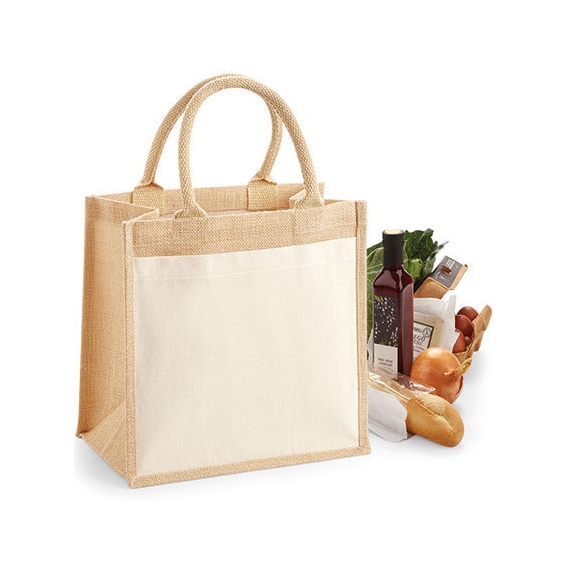 Cotton Pocket Jute Midi Bag
