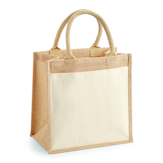 Cotton Pocket Jute Midi Bag