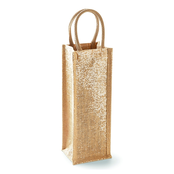 Shimmer Jute Bottle Bag