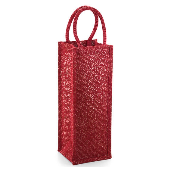 Shimmer Jute Bottle Bag