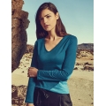 Women V-Neck T-Shirt Longsleeve