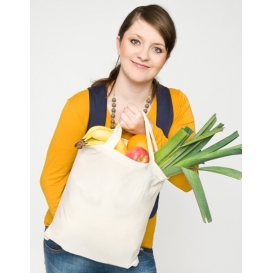 Cotton bag, short handles, Basic