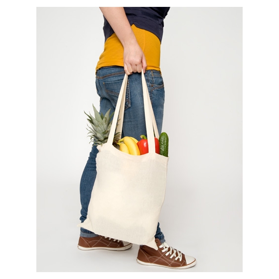 Cotton bag, natural, long handles, Basic