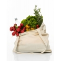 Cotton bag with sidefold, long handles
