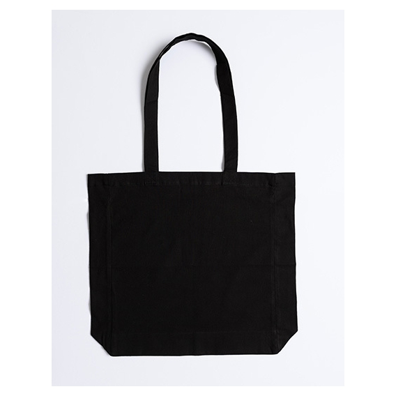 Cotton bag with sidefold, long handles