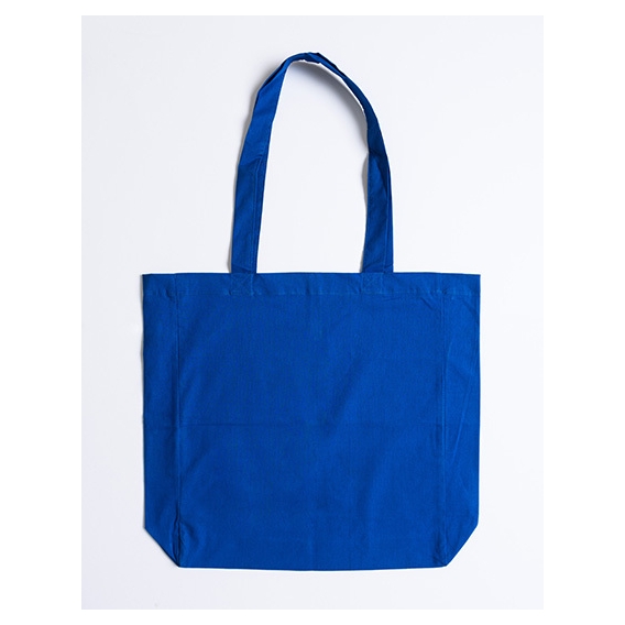 Cotton bag with sidefold, long handles