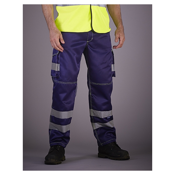 High Visibility Cargo Trousers with Knee Pad Pockets