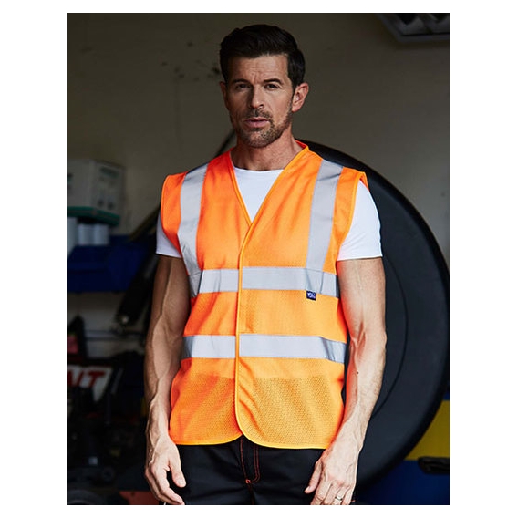 Hi Vis Top Cool Recycled Open Mesh Waistcoat
