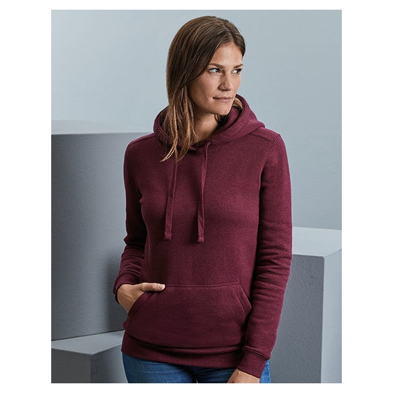 Ladies` Authentic Melange Hooded Sweat