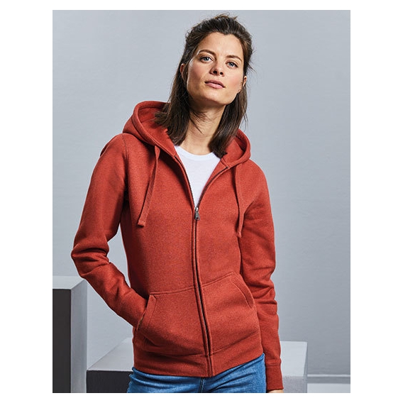 Ladies` Authentic Melange Zipped Hood Sweat