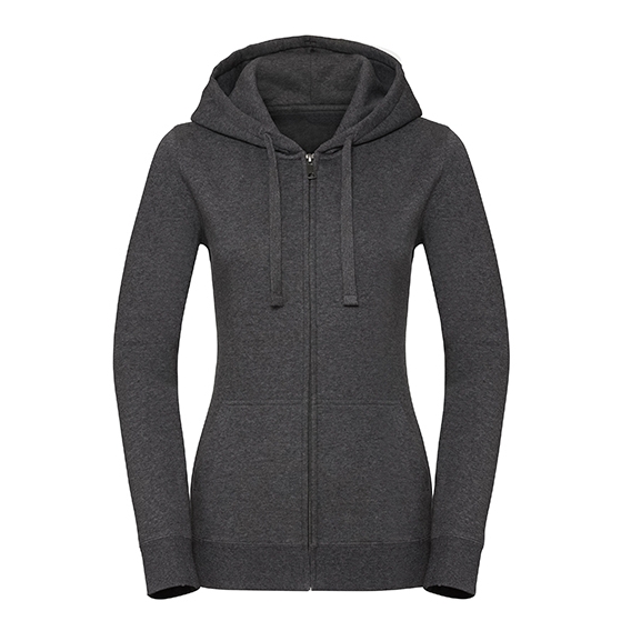 Ladies` Authentic Melange Zipped Hood Sweat