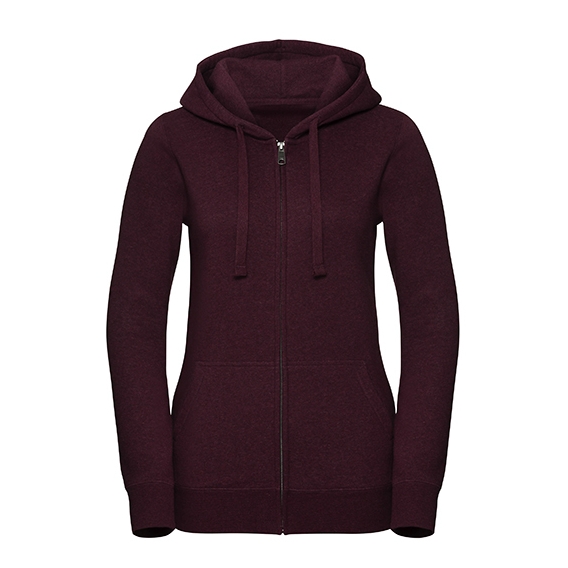 Ladies` Authentic Melange Zipped Hood Sweat
