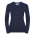 Ladies` V-Neck Knitted Pullover