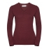 Ladies` V-Neck Knitted Pullover