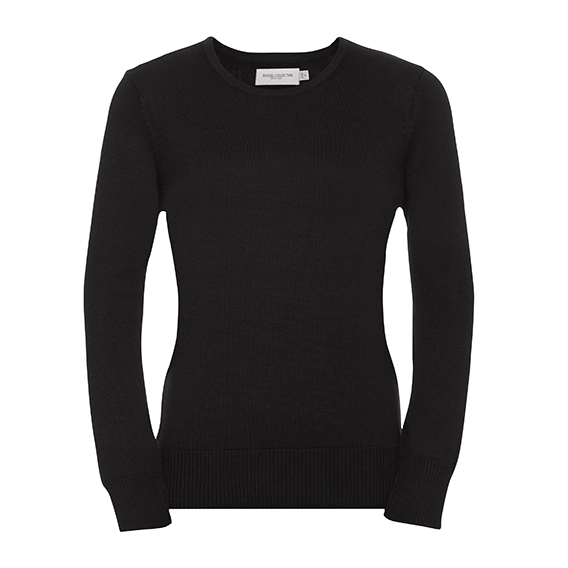Ladies` Crew Neck Knitted Pullover
