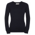 Ladies` Crew Neck Knitted Pullover