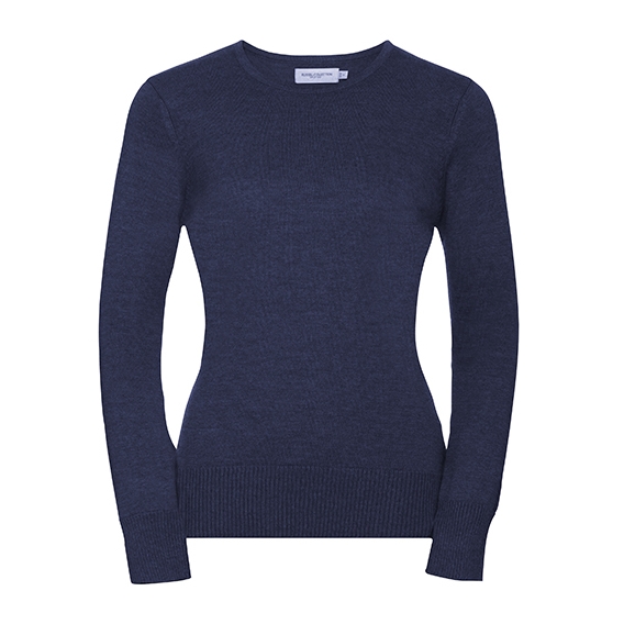 Ladies` Crew Neck Knitted Pullover
