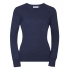 Ladies` Crew Neck Knitted Pullover