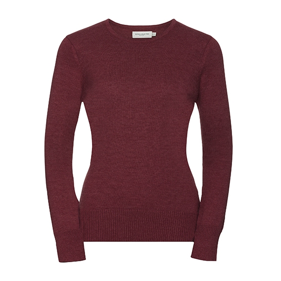 Ladies` Crew Neck Knitted Pullover