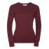 Ladies` Crew Neck Knitted Pullover