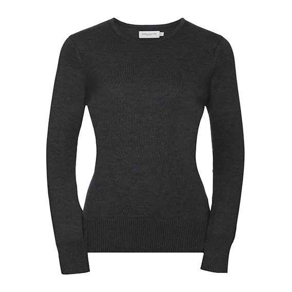 Ladies` Crew Neck Knitted Pullover
