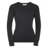Ladies` Crew Neck Knitted Pullover