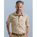 Men `Roll Long Sleeve Fitted Twill Shirt