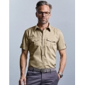 Men `Roll Short Sleeve Fitted Twill Shirt