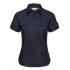 Ladies` Roll Short Sleeve Fitted Twill Shirt