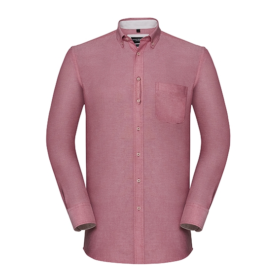 Men`s Long Sleeve Tailored Washed Oxford Shirt