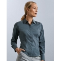Ladies` Long Sleeve Fitted Polycotton Poplin Shirt