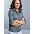 Ladies` 3/4 Sleeve Fitted Polycotton Poplin Shirt