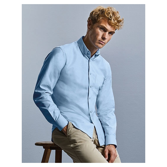 Men`s Long Sleeve Tailored Button-Down Oxford Shirt
