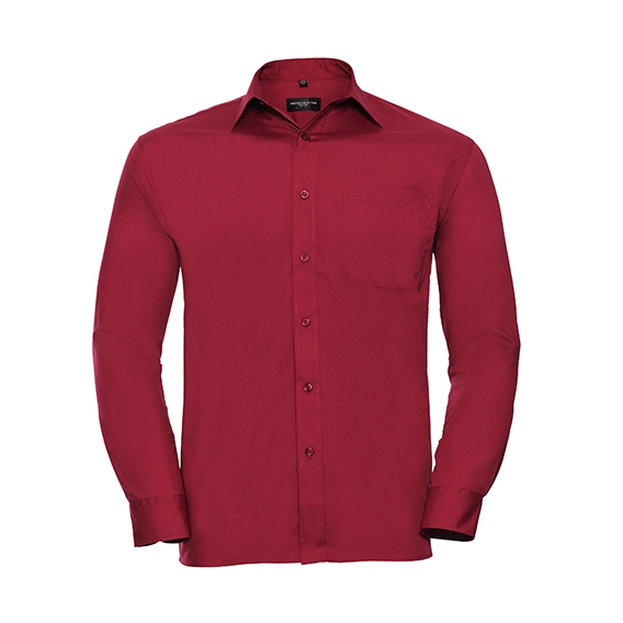 Men`s Long Sleeve Classic Polycotton Poplin Shirt