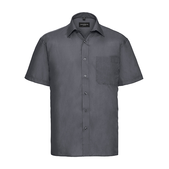 Men`s Short Sleeve Classic Polycotton Poplin Shirt