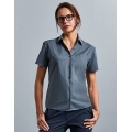 Ladies` Short Sleeve Classic Polycotton Poplin Shirt