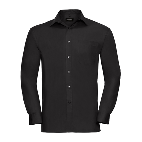 Men`s Long Sleeve Classic Pure Cotton Poplin Shirt