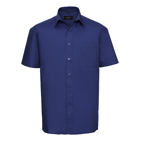 Men`s Short Sleeve Classic Pure Cotton Poplin Shirt