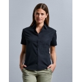 Ladies` Short Sleeve Classic Pure Cotton Poplin Shirt