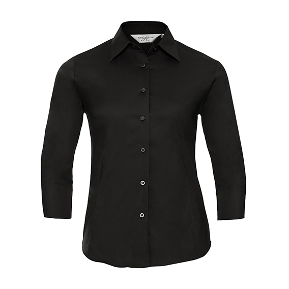 Ladies` 3/4 Sleeve Fitted Stretch Shirt