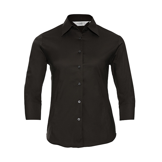 Ladies` 3/4 Sleeve Fitted Stretch Shirt