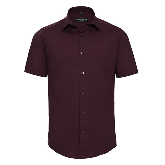 Men`s Short Sleeve Fitted Stretch Shirt